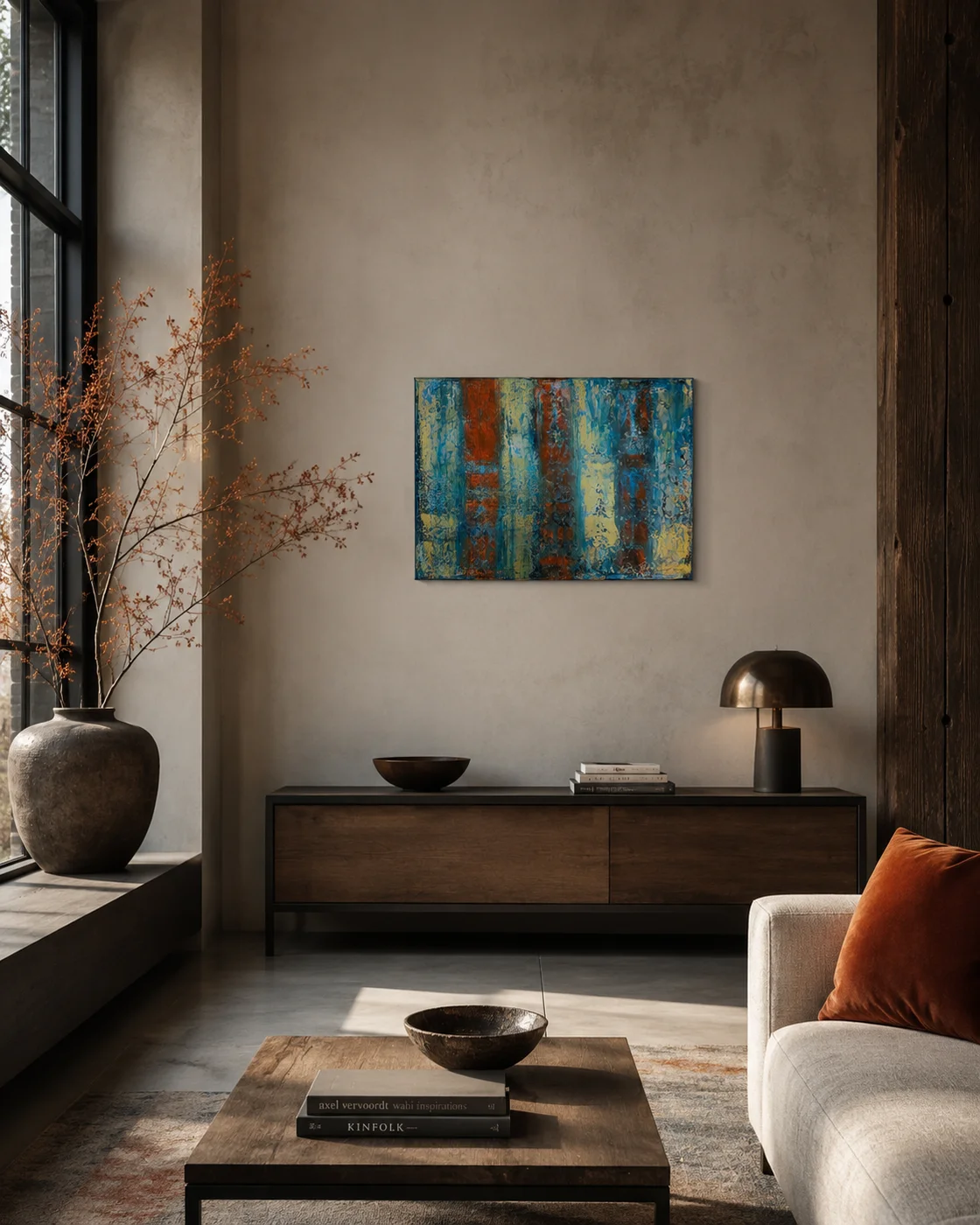 Orange & Gold im Wohnraum